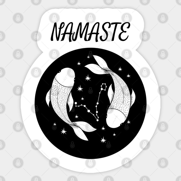 Namaste Pisces Sticker by DesignIndex